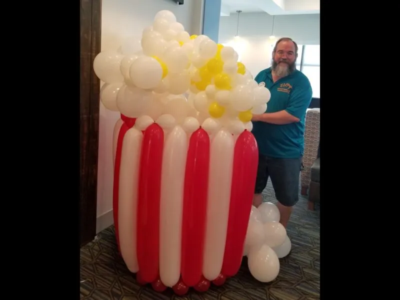 Popcorn Balloon Decoration with Zippy Entertainment
