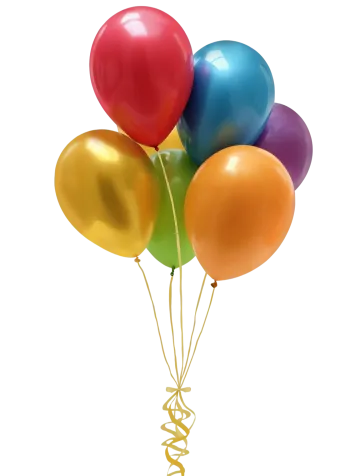 Bunch of colorful floating balloons